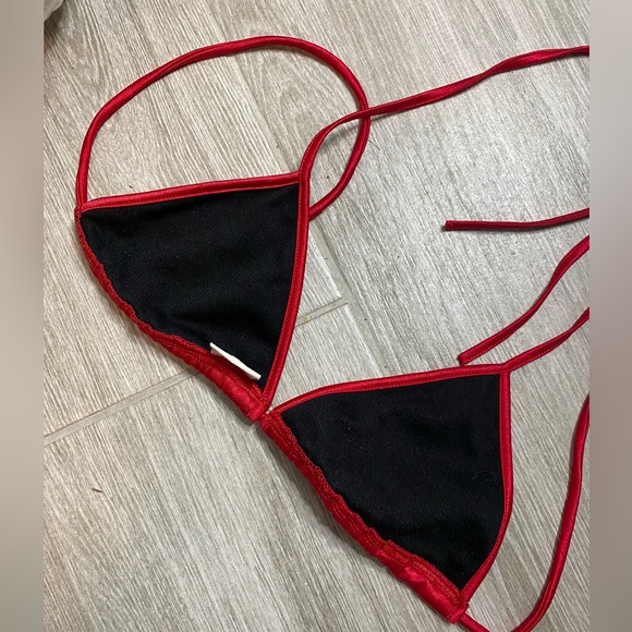 Red Adjustable Triangle Bikini Basic Rave Top - BodyZone Apparel - Picture 9 of 12
